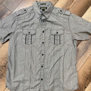 Helix Men's Charcoal Button-Down Shirt